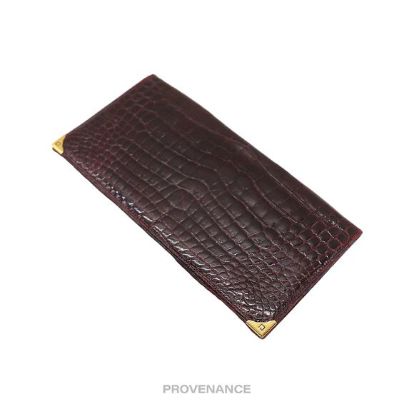 🔴 Givenchy Long Wallet - Burgundy Crocodile Leather - Picture 3 of 8